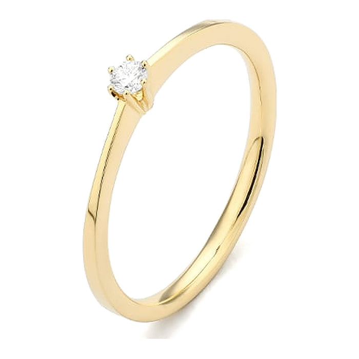 Met diamant 0.05 crt. - Solitair - Hutjens Diamond - 18k Geelgoud