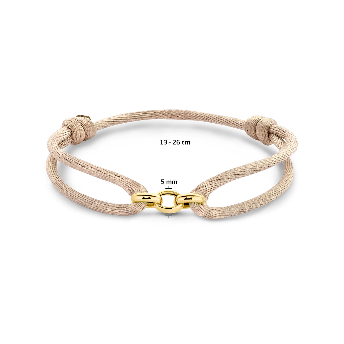 Satijn Armband Ovaal Beige gedragen