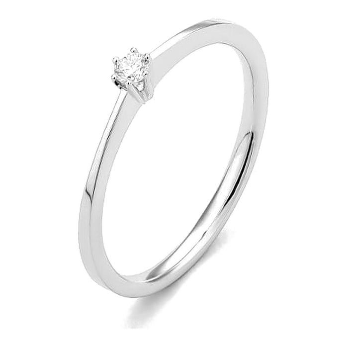 6 poot chaton met diamant 0.05crt. - Solitair - Hutjens Diamond - 14k Witgoud