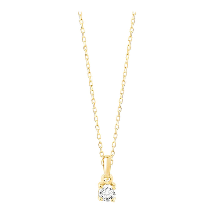 Met diamant -  0.10 ct. - 4 poot chaton - Hutjens Diamond - 18k Geelgoud