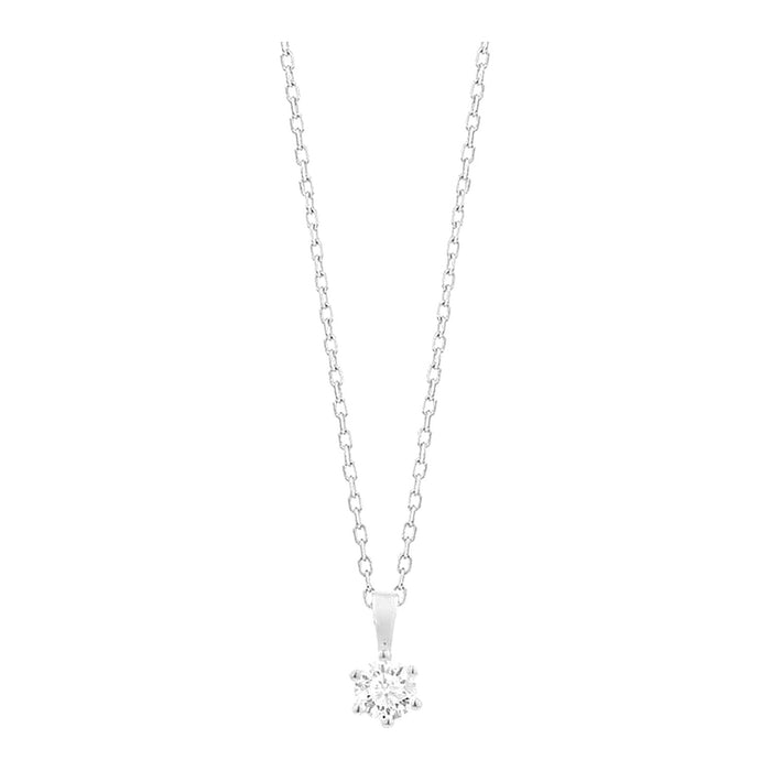 Met diamant -  0.10ct. - 6 poot chaton - Hutjens Diamond - 18k Witgoud