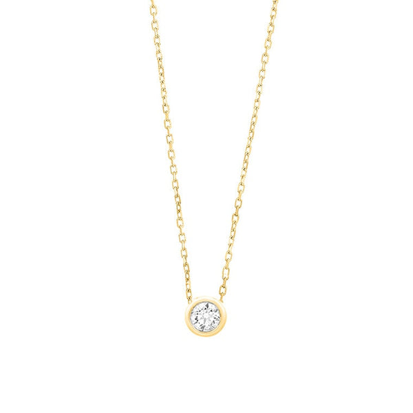 18 karaat geelgouden ketting met diamant - 0,10ct.