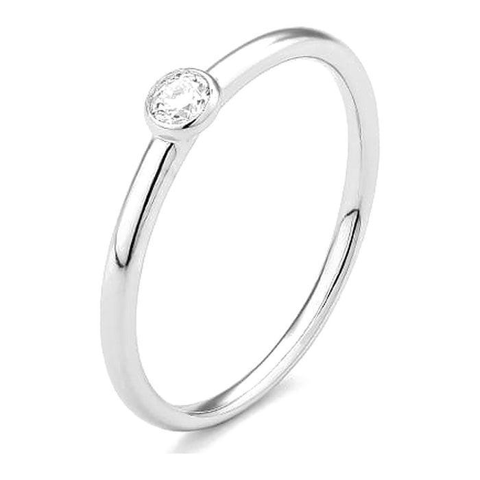 Met diamant 0.10crt. - Solitair - Hutjens Diamond - 14k Witgoud