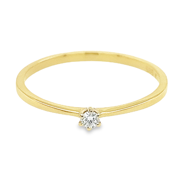 14 karaat geelgouden ring met diamant 0.05 crt. - Solitair