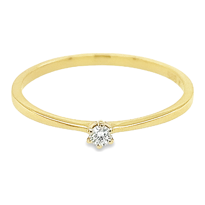 Met diamant 0.05 crt. - Solitair - Hutjens Diamond - 14k Geelgoud