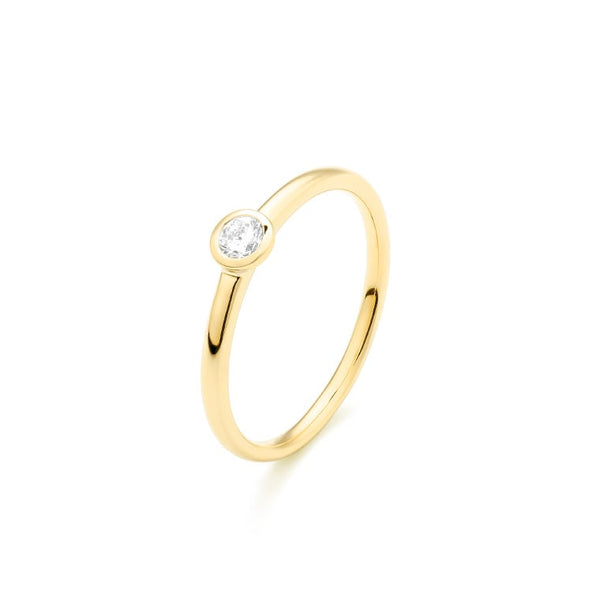 18 karaat geelgouden ring met diamant 0.15 crt. - Solitair