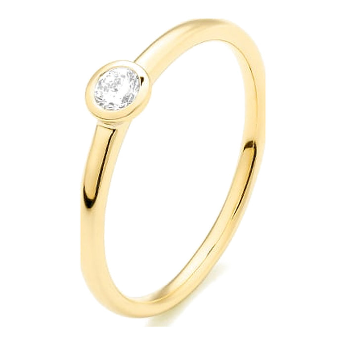 Met diamant 0.15 crt. - Solitair - Hutjens Diamond - 18k Geelgoud