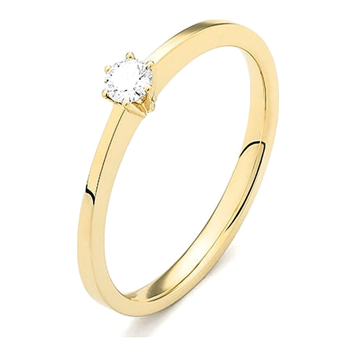 Met diamant 0.15crt. - Solitair - Hutjens Diamond - 18k Geelgoud