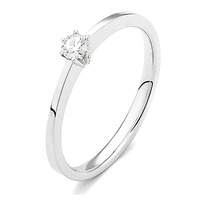 Met diamant 0.15 crt. - Solitair - Hutjens Diamond - 18k Witgoud