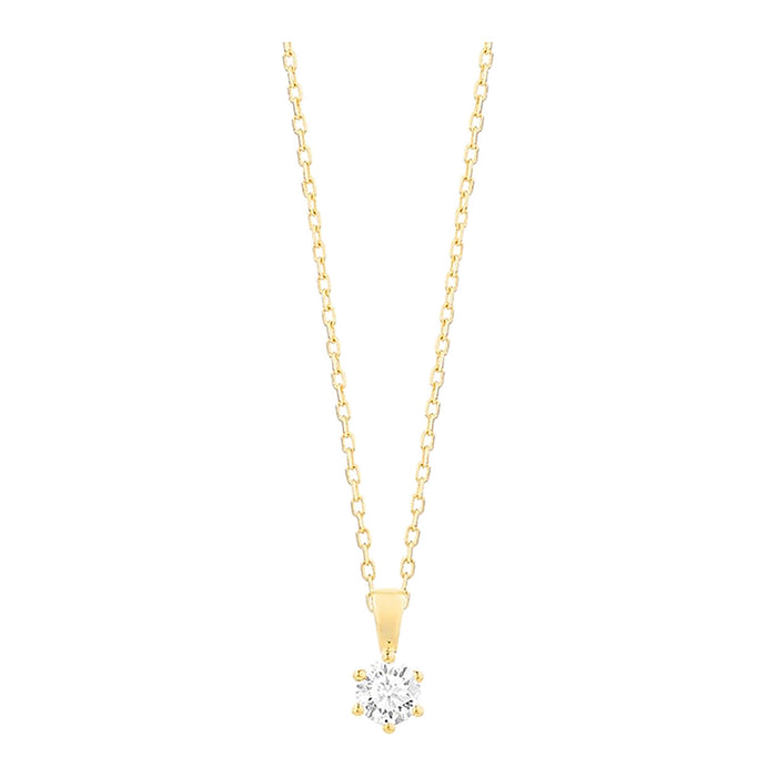 Met diamant -  0.15 ct. - 6 poot chaton - Hutjens Diamond - 14k Geelgoud