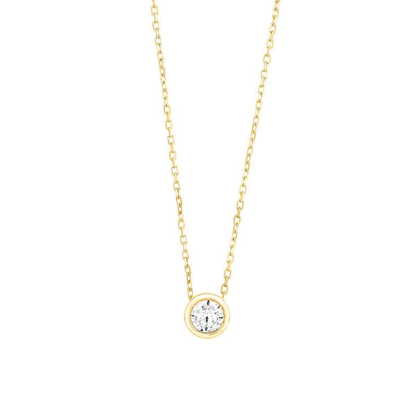 18 karaat geelgouden ketting met diamant - 0,15ct.