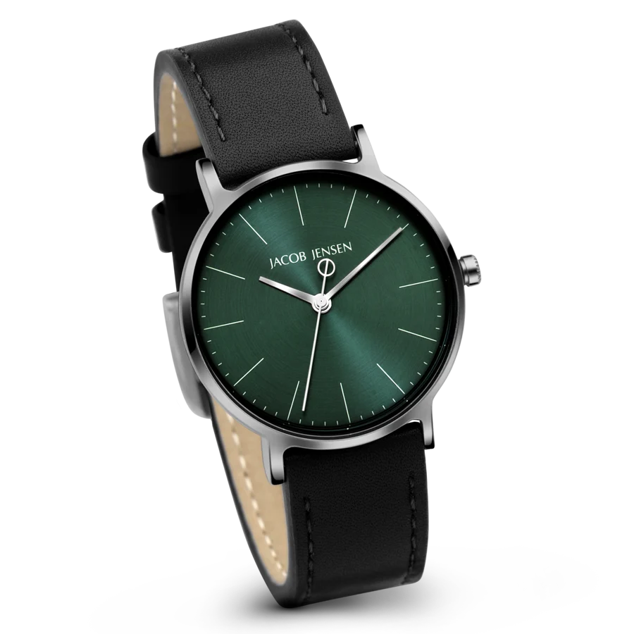 Jacob Jensen Timeless Nordic 174 horloge in roestvrij staal, andere hoek