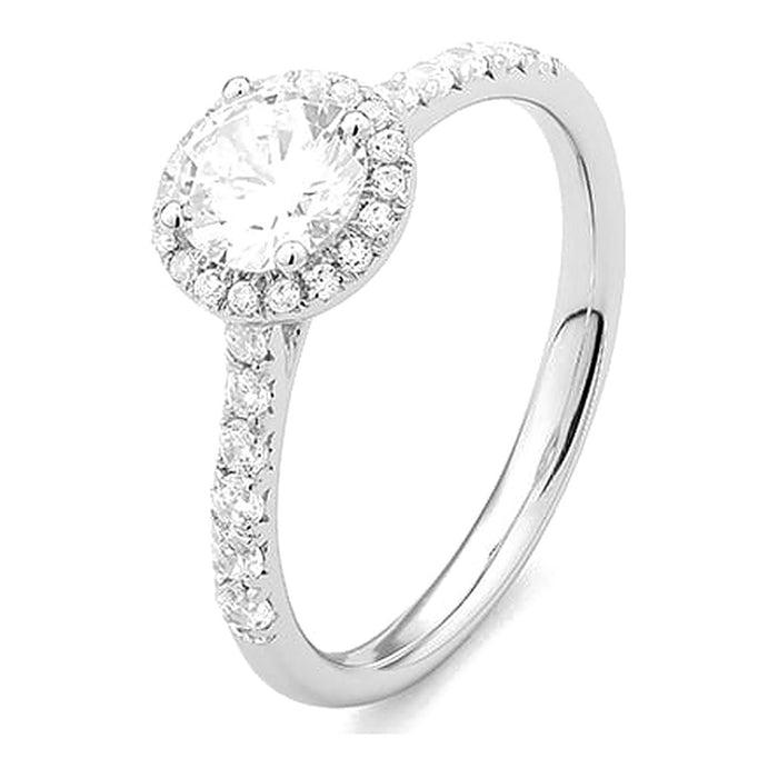 Klassieke  ring met diamant 1.05 crt. - Hutjens Diamond - 18k Witgoud