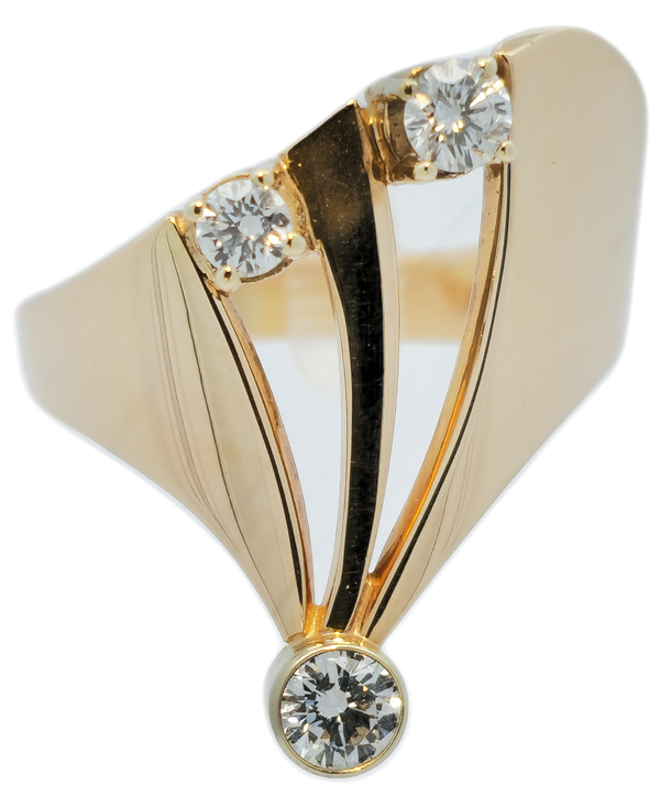 Gouden ring dames - Whisper met briljanten - Geelgouden ring