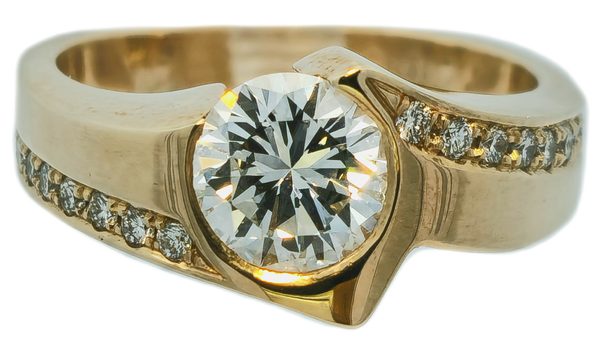 14 karaat gouden ring dames - Nova met Briljanten - Geelgouden ring