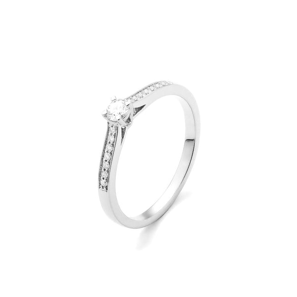 18 karaat witgouden ring met diamant 0.20 crt. - Solitair