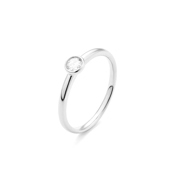 14 karaat witgouden ring met diamant 0.20crt. - Solitair