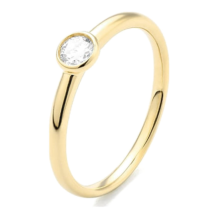 Met diamant 0.20 crt. - Solitair - Hutjens Diamond - 18k Geelgoud