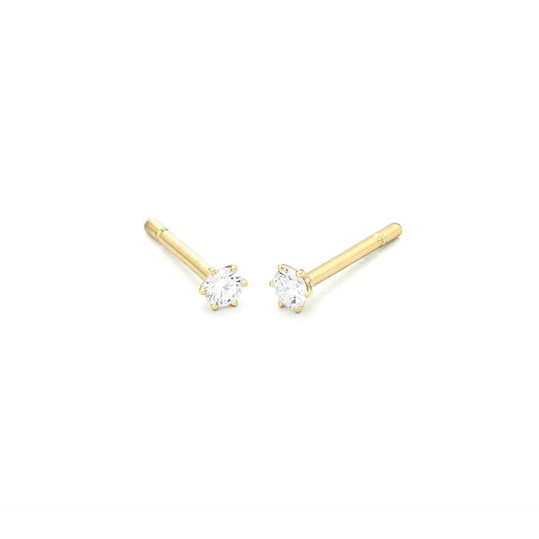 14 karaat geelgouden oorstekers  - 0.20ct. - 6 poot chaton