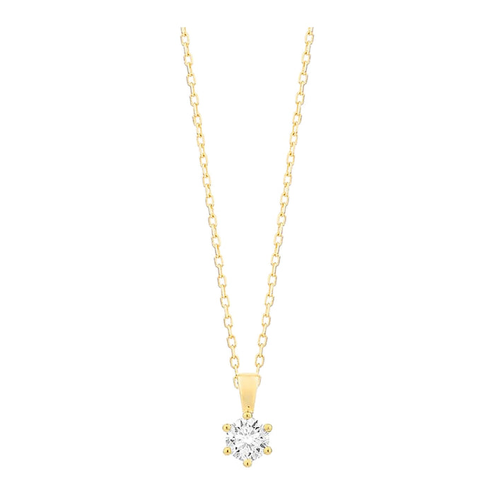 Met diamant -  0.20 ct. - 6 poot chaton - Hutjens Diamond - 14k Geelgoud