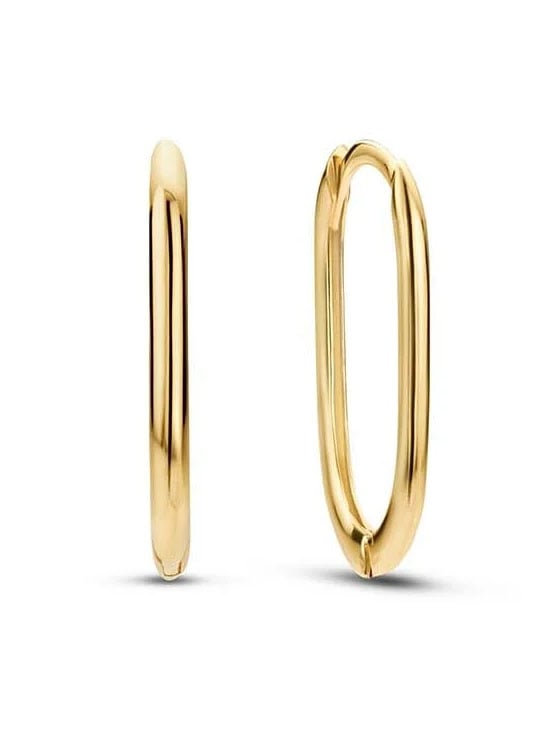 14 karaat geelgouden oorstekers - Jackie  - Grand Place Oval - Small