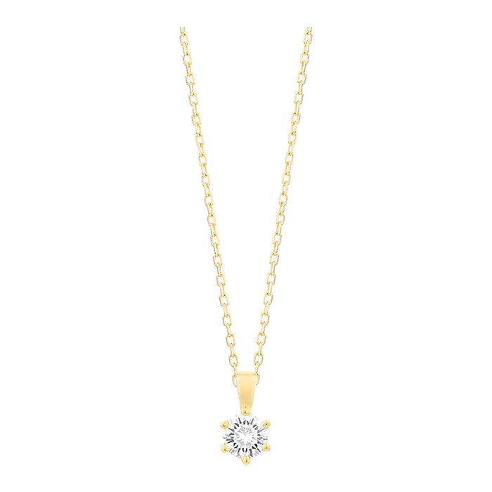 Met diamant -  0.25 ct. - 6 poot chaton - Hutjens Diamond - 14k Geelgoud