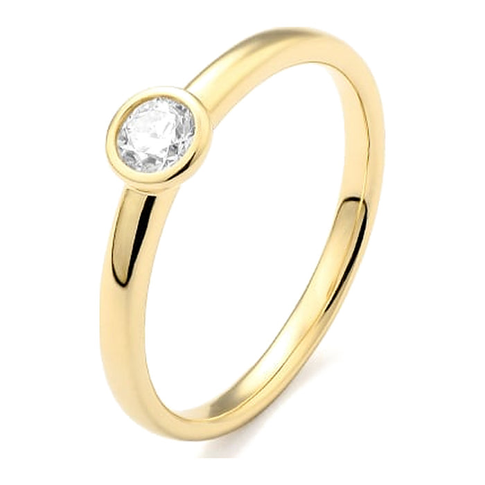 Met diamant 0.25 crt. - Solitair - Hutjens Diamond - 18k Geelgoud