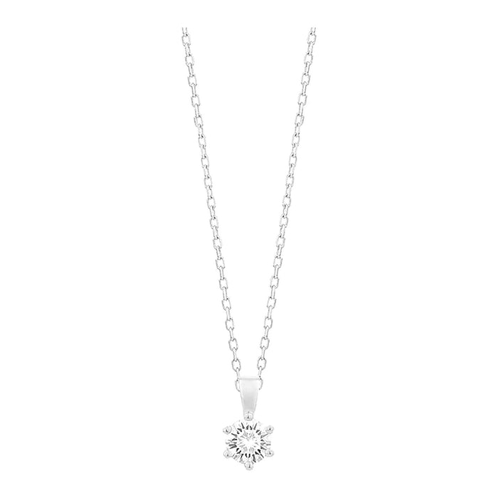 Met diamant -  0.25ct. - 6 poot chaton - Hutjens Diamond - 18k Witgoud