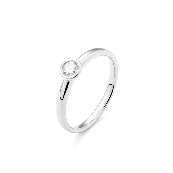 14 karaat witgouden ring met diamant 0.25crt. - Solitair