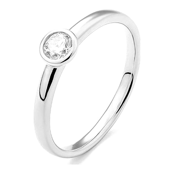 Met diamant 0.25crt. - Solitair - Hutjens Diamond - 14k Witgoud