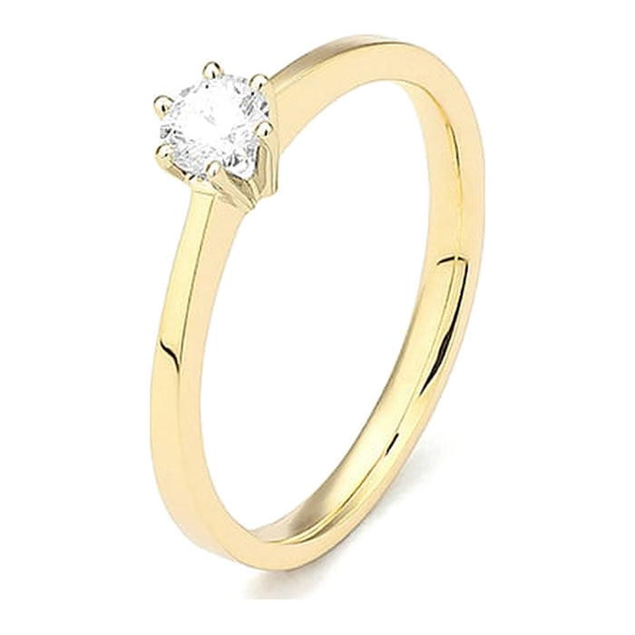 Met diamant 0.25crt. - Solitair - Hutjens Diamond - 18k Geelgoud