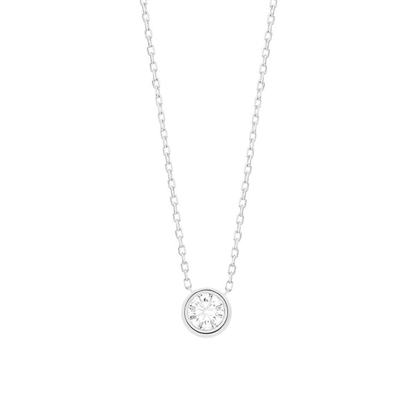 18 karaat witgouden ketting met diamant - 0,25ct.