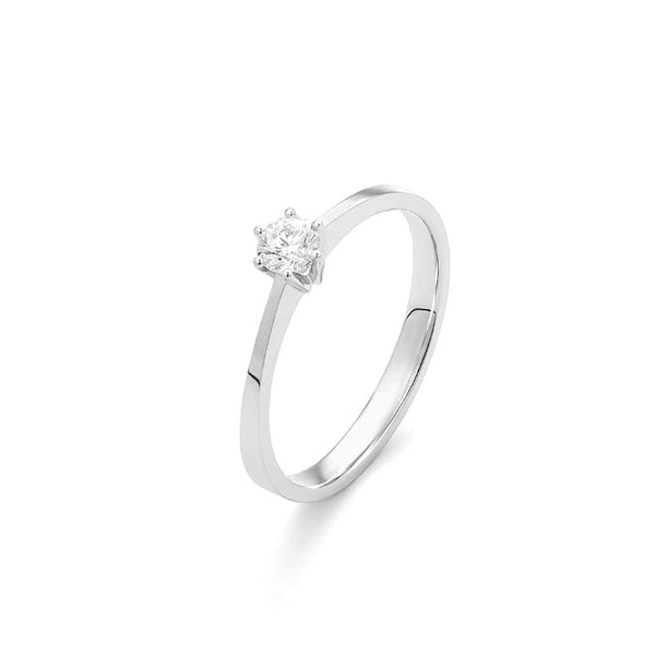 14 karaat witgouden ring 6 poot chaton met diamant 0.30crt. - Solitair