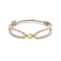 Satijn Armband Ovaal Beige 14k geelgoud
