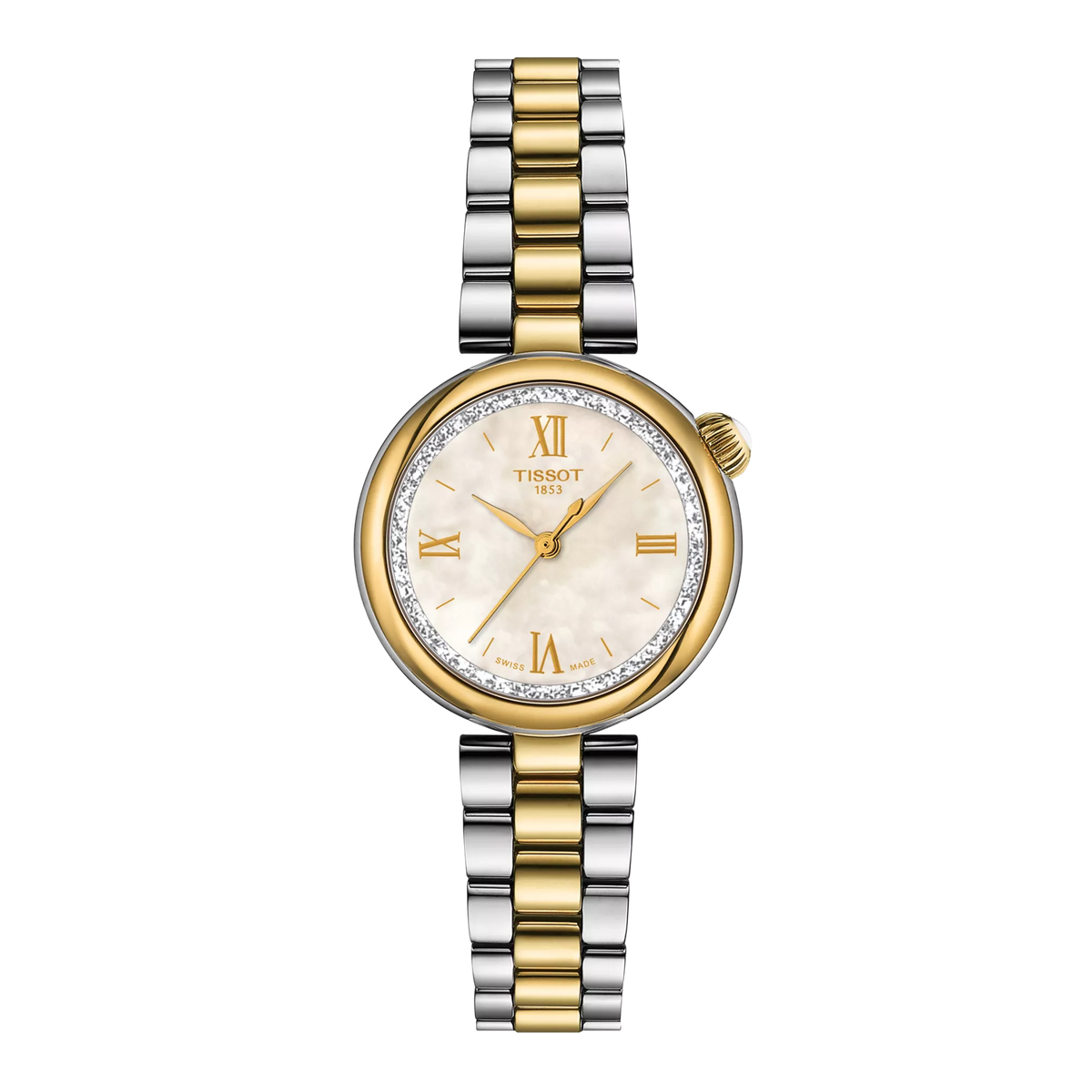 Tissot Desir dameshorloge bicolor met parelmoer wijzerplaat