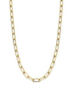 14 karaat geelgouden paperclip collier - Fjory