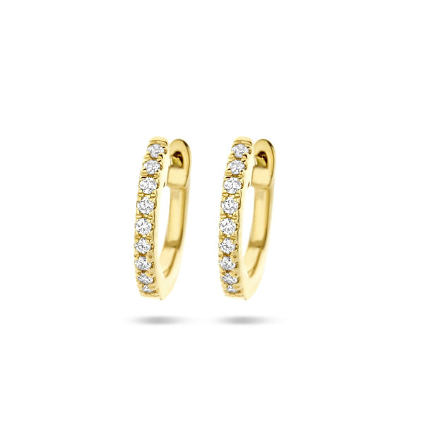 14 karaat klapoorringen met diamant 0.06ct - Hutjens