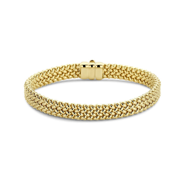 14 karaat geelgouden armband - fantasie schakel - Hutjens