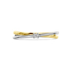 Bicolor solitair ring - 0,03 crt. - Hutjens Diamond - 14k goud