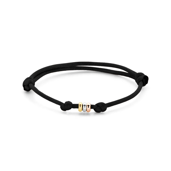 Satijn Armband Trio Tricolor - 14k Goud