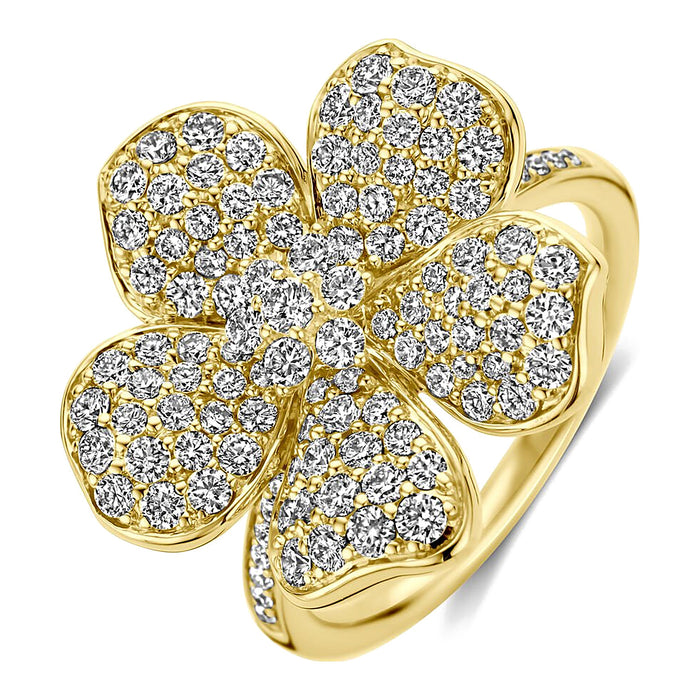 Bloem diamant - Hutjens - Hutjens Diamond - 14k Geelgoud