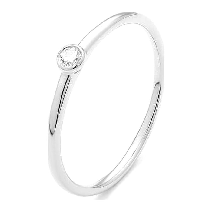 Met diamant 0.05crt. - Solitair - Hutjens Diamond - 14k Witgoud