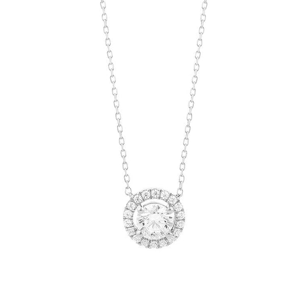 18 karaat witgouden ketting met diamant - 0,50ct.
