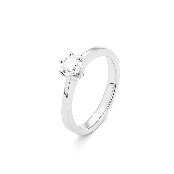 14 karaat witgouden ring 6 poot chaton met diamant 0.50crt. - Solitair