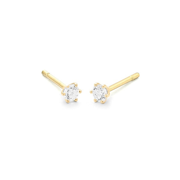 14 karaat geelgouden oorstekers  - 0.50ct. - 6 poot chaton