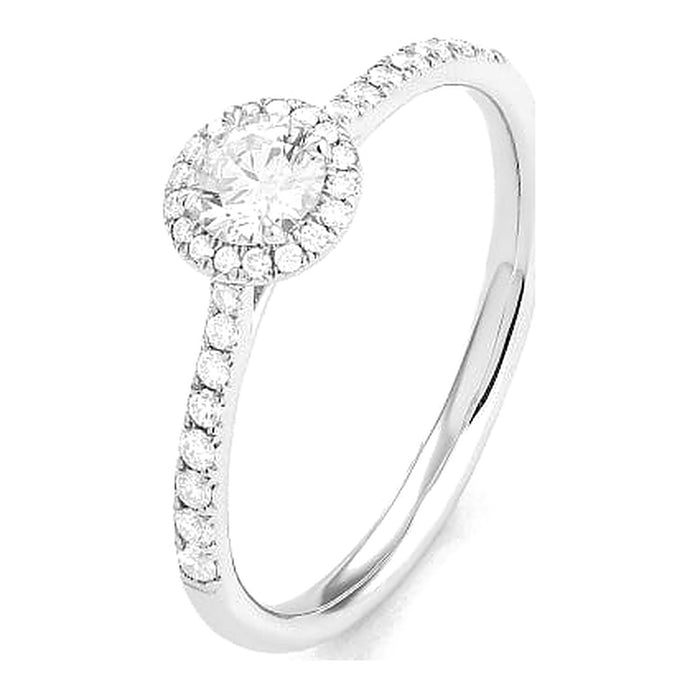 Klassieke  ring met diamant 0.51 crt. - Hutjens Diamond - 18k Witgoud