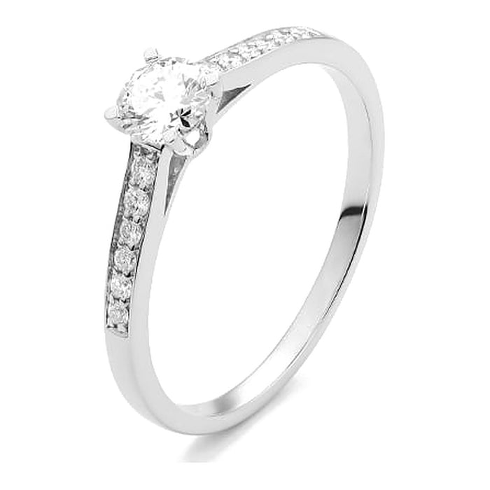 Met diamant 0.70 crt. - Solitair - Hutjens Solitair - 18k Witgoud