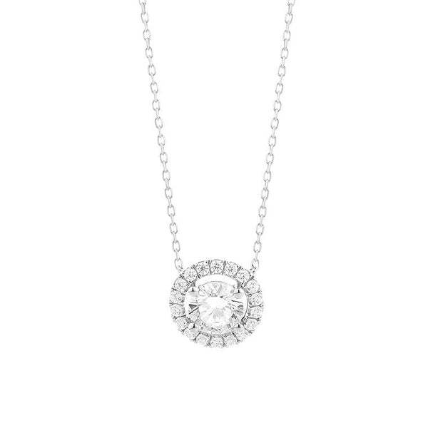 18 karaat witgouden ketting met diamant - 0,70ct.