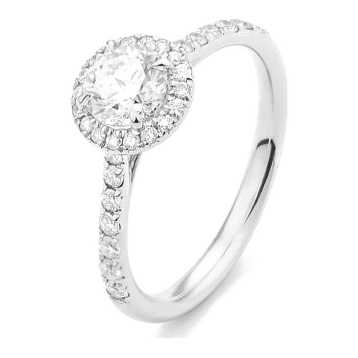Klassieke  ring met diamant 0.80 crt. - Hutjens Diamond - 18k Witgoud