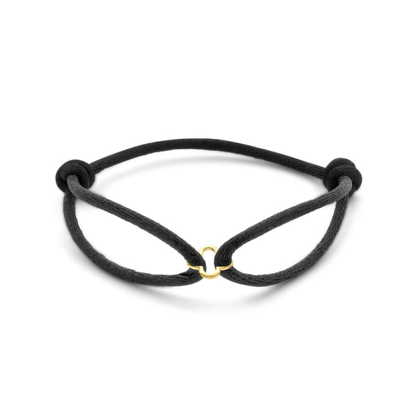 14 karaat armband satijn bloem - Black - Hutjens